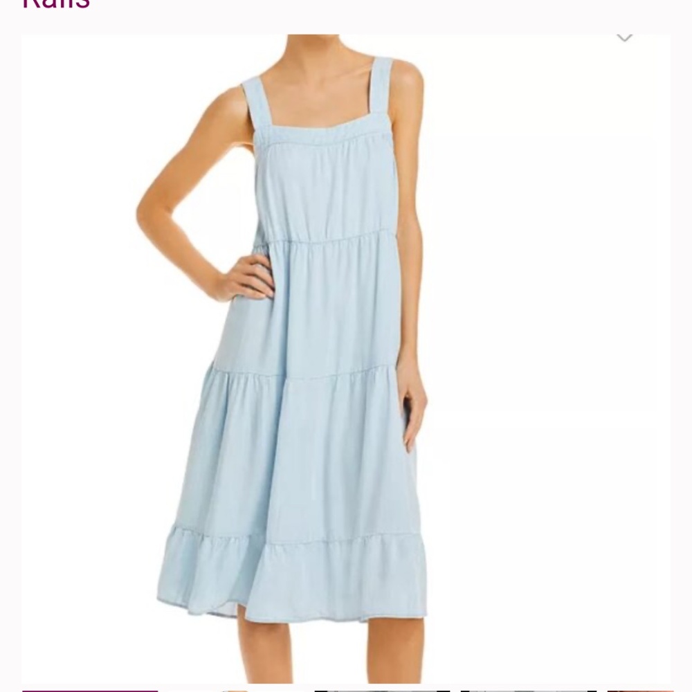 Rails women’s flowy chambray Amaya midi sleeveless dress XS